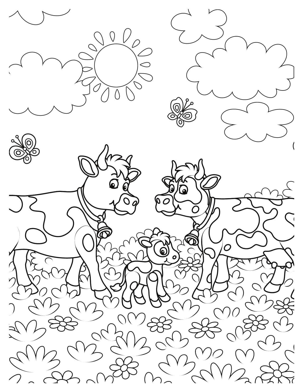 Gentle Cows Coloring Pages | Fun & Free Printable Designs