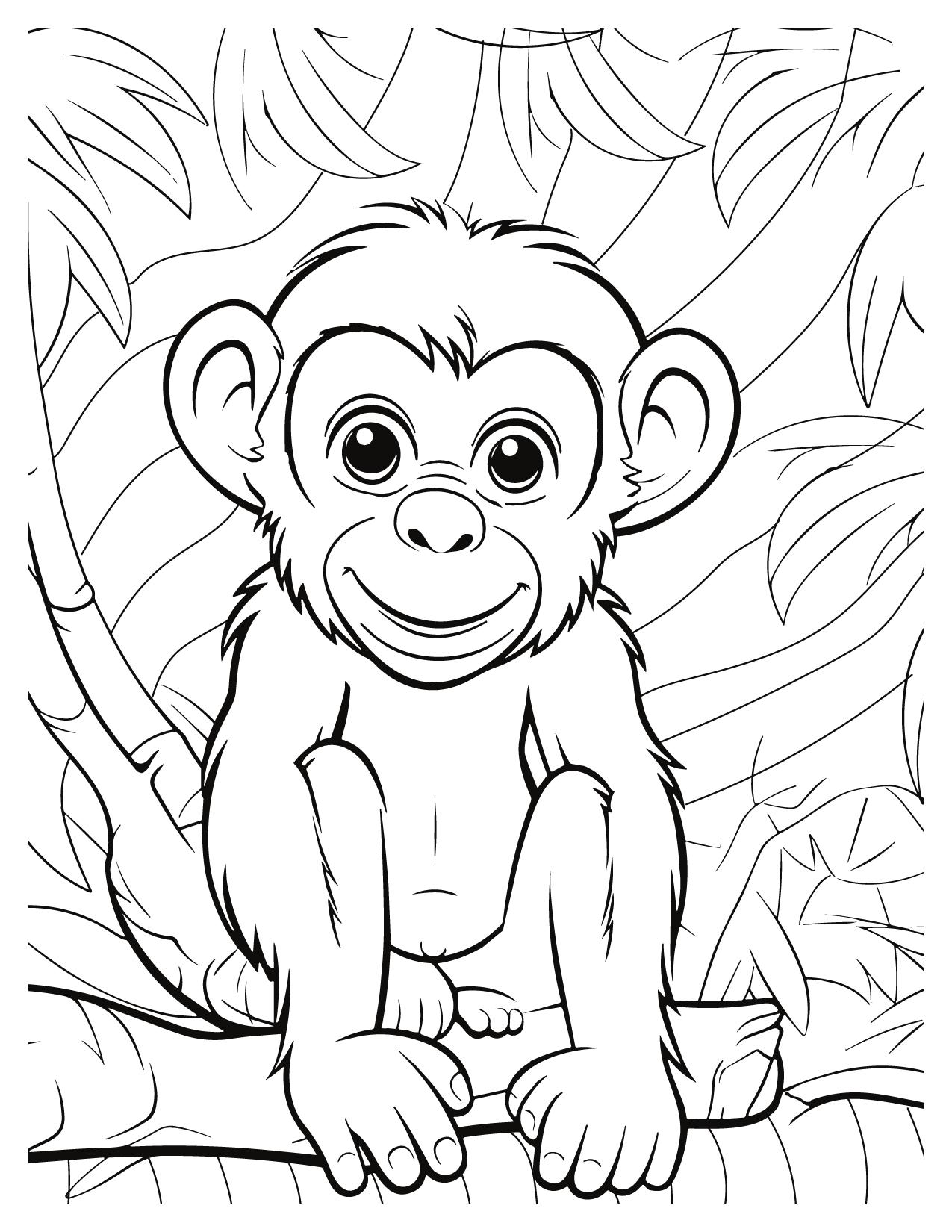 Mischievous Monkey Coloring Pages: Kid Friendly Designs