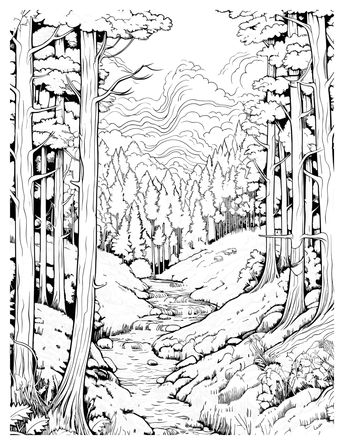 Redwood Forest Coloring Pages Nature's Beauty in Art