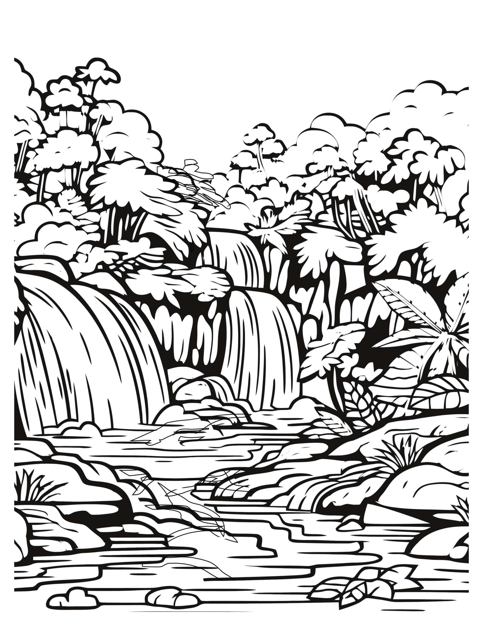 Waterfall Coloring Pages: Printable Scenes Of Natural Beauty
