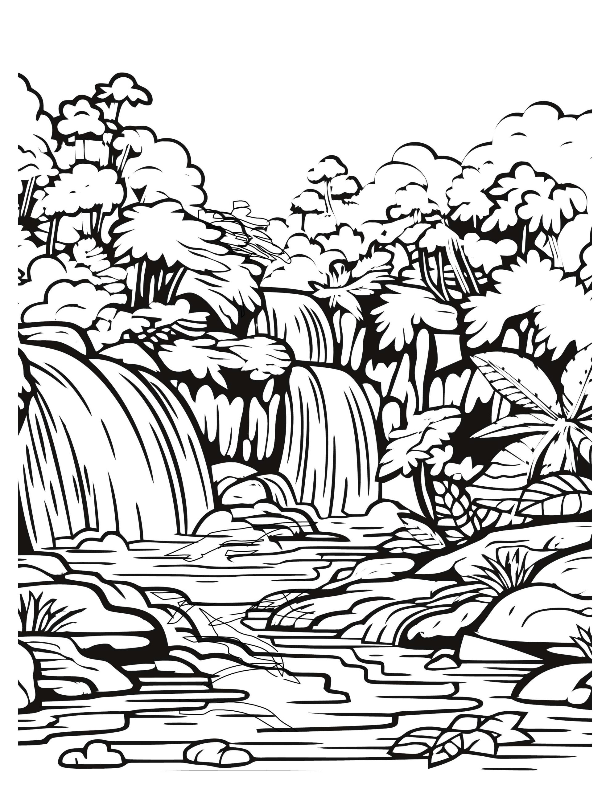 Waterfall Coloring Pages: Printable Scenes Of Natural Beauty
