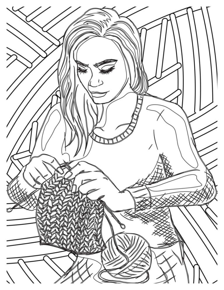 Knitting Bliss Coloring Pages: Relaxing Patterns For Creativity