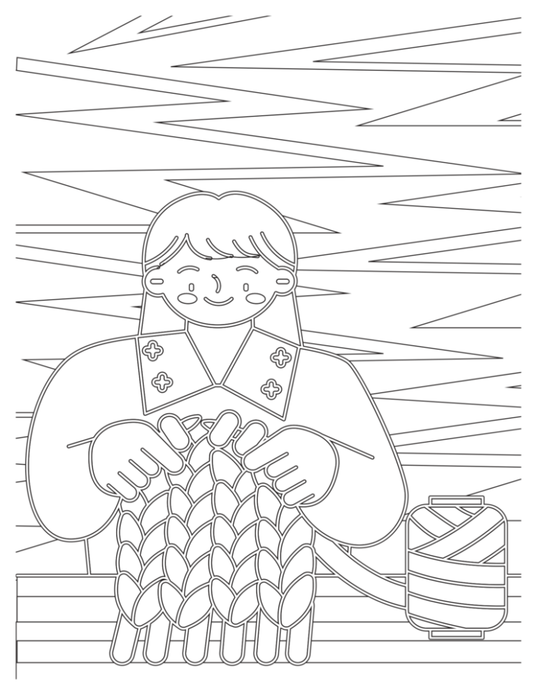 Knitting Bliss Coloring Pages: Relaxing Patterns For Creativity