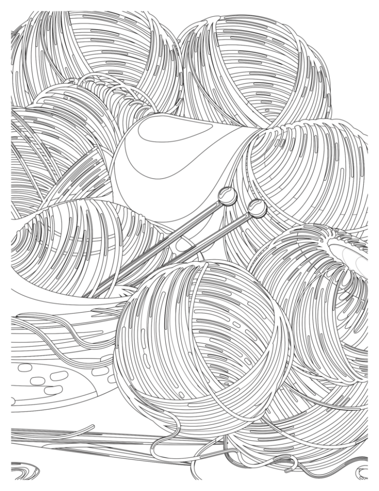 Knitting Bliss Coloring Pages: Relaxing Patterns For Creativity