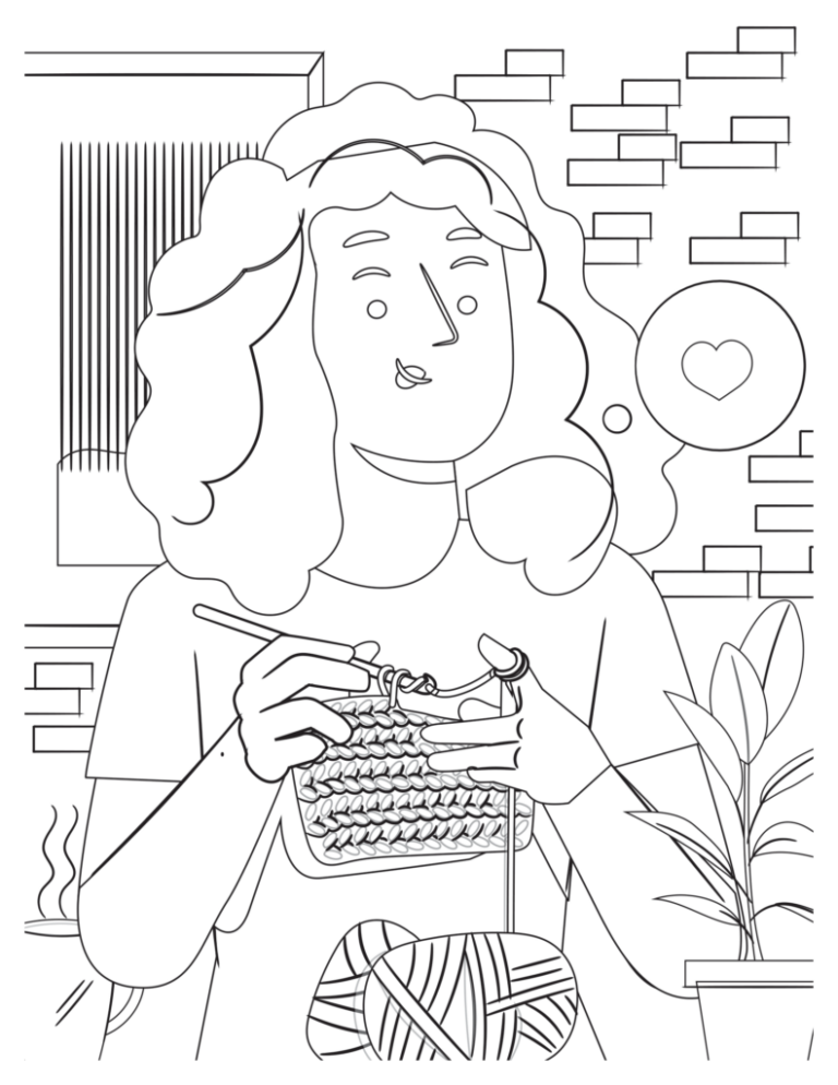 Knitting Bliss Coloring Pages: Relaxing Patterns For Creativity