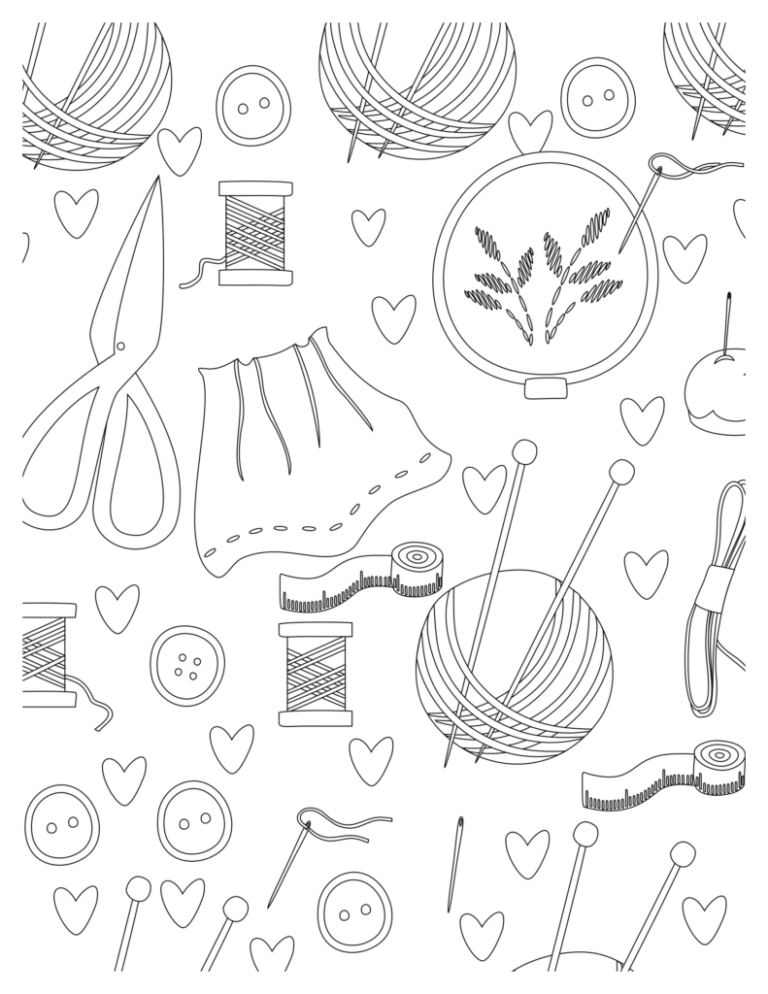 Knitting Bliss Coloring Pages: Relaxing Patterns For Creativity
