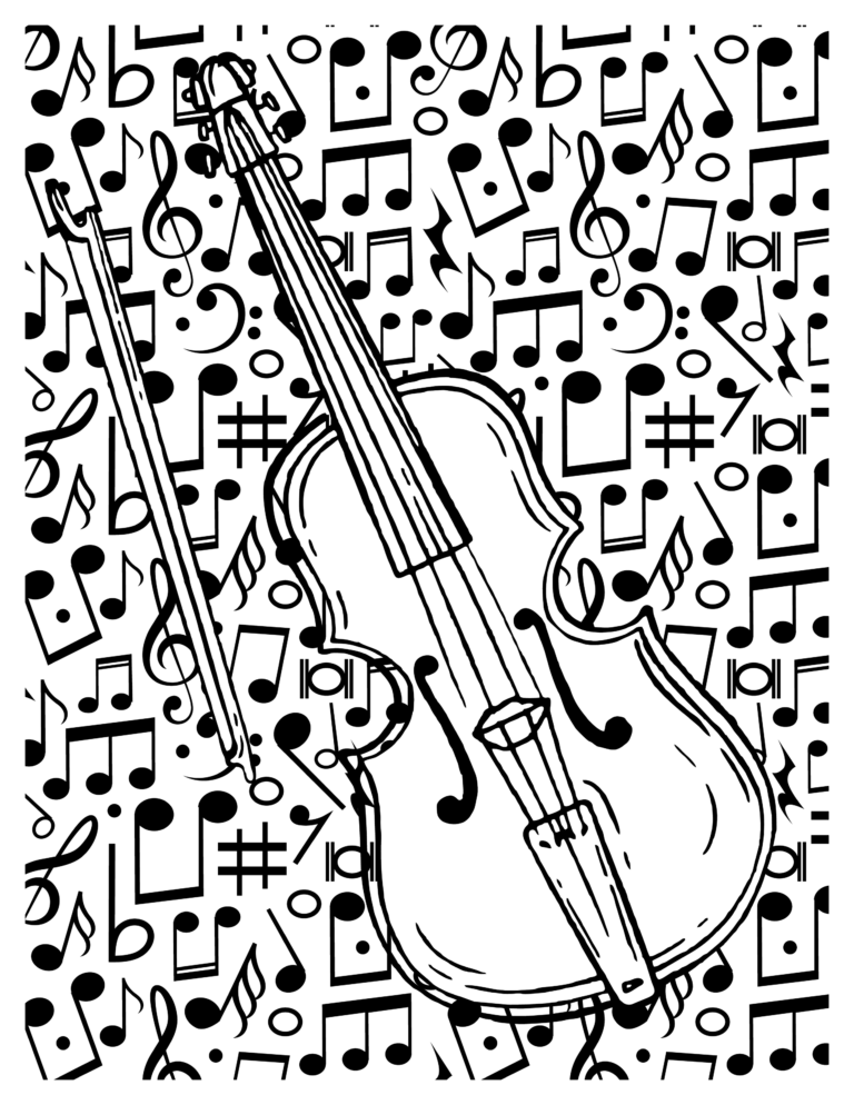 Violin Musical Instruments Color Page Musical Instrument Coloring Pages | Engaging Activities