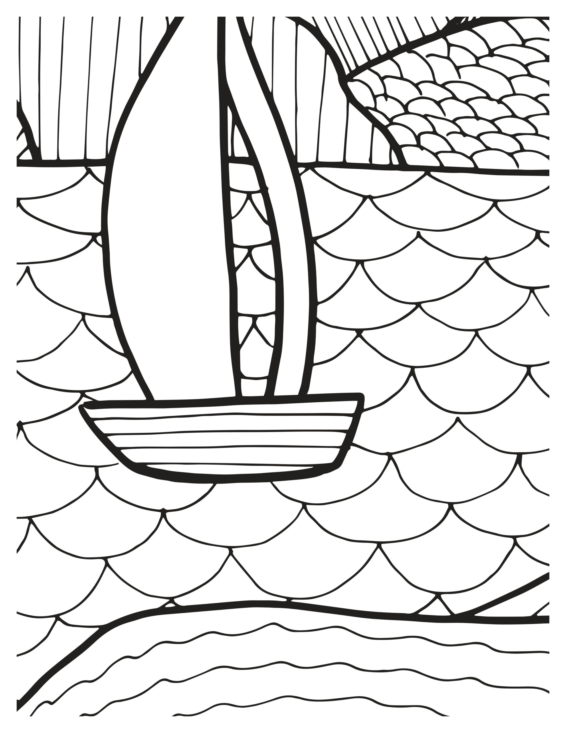 Ocean Waves Coloring Pages: Printable Seaside Serenity for Kids