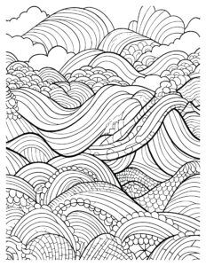 Ocean Waves Coloring Pages: Printable Seaside Serenity for Kids