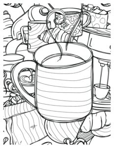 Coffee And Tea Time Coloring Pages | Relaxation in Every Stroke