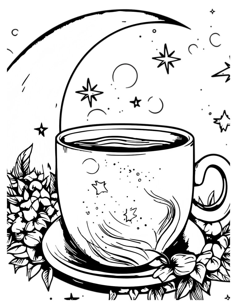 Coffee Bliss Coloring Pages: Printable Journeys For Relaxation