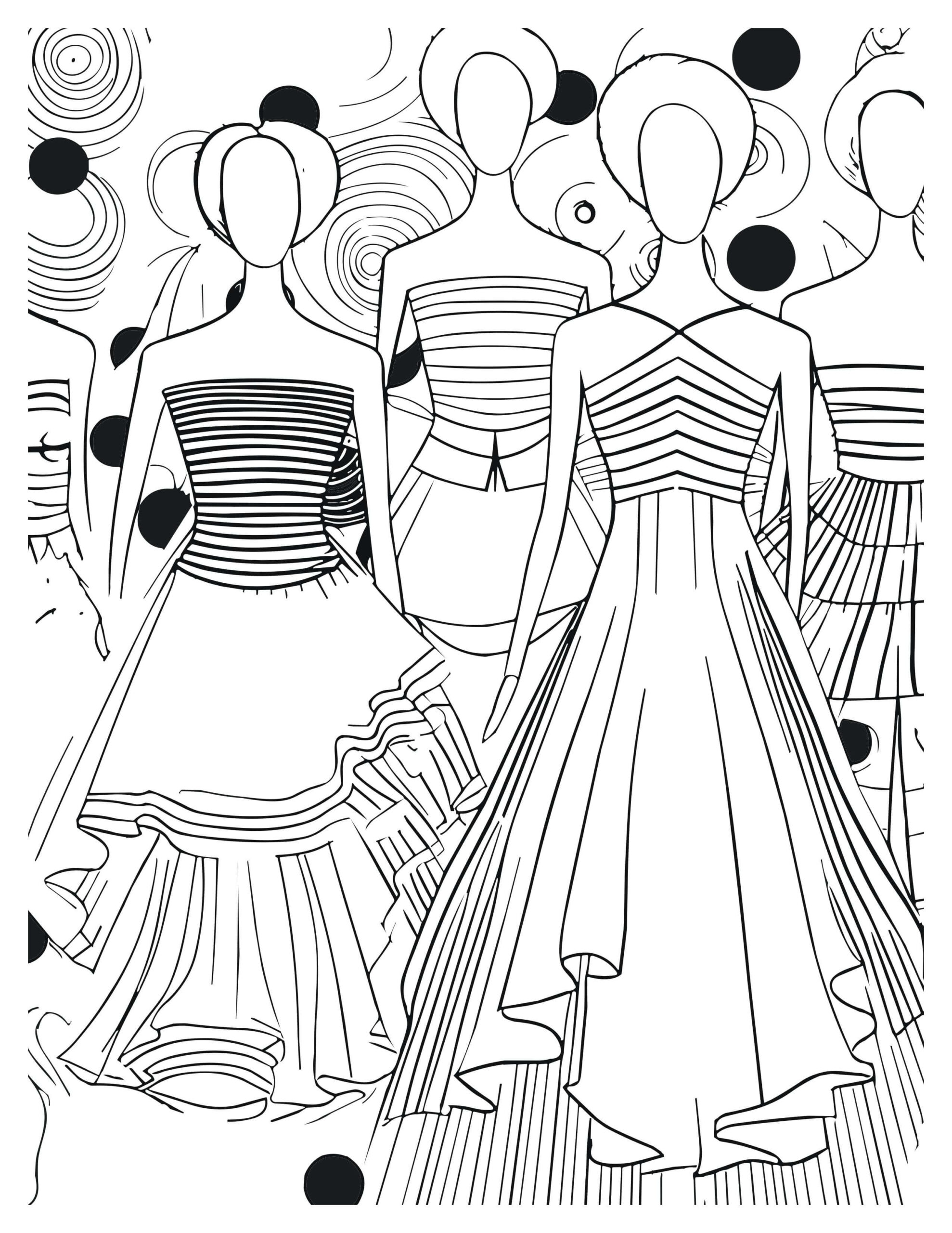 Fashion Frenzy Coloring Pages For All Ages Express Your Style