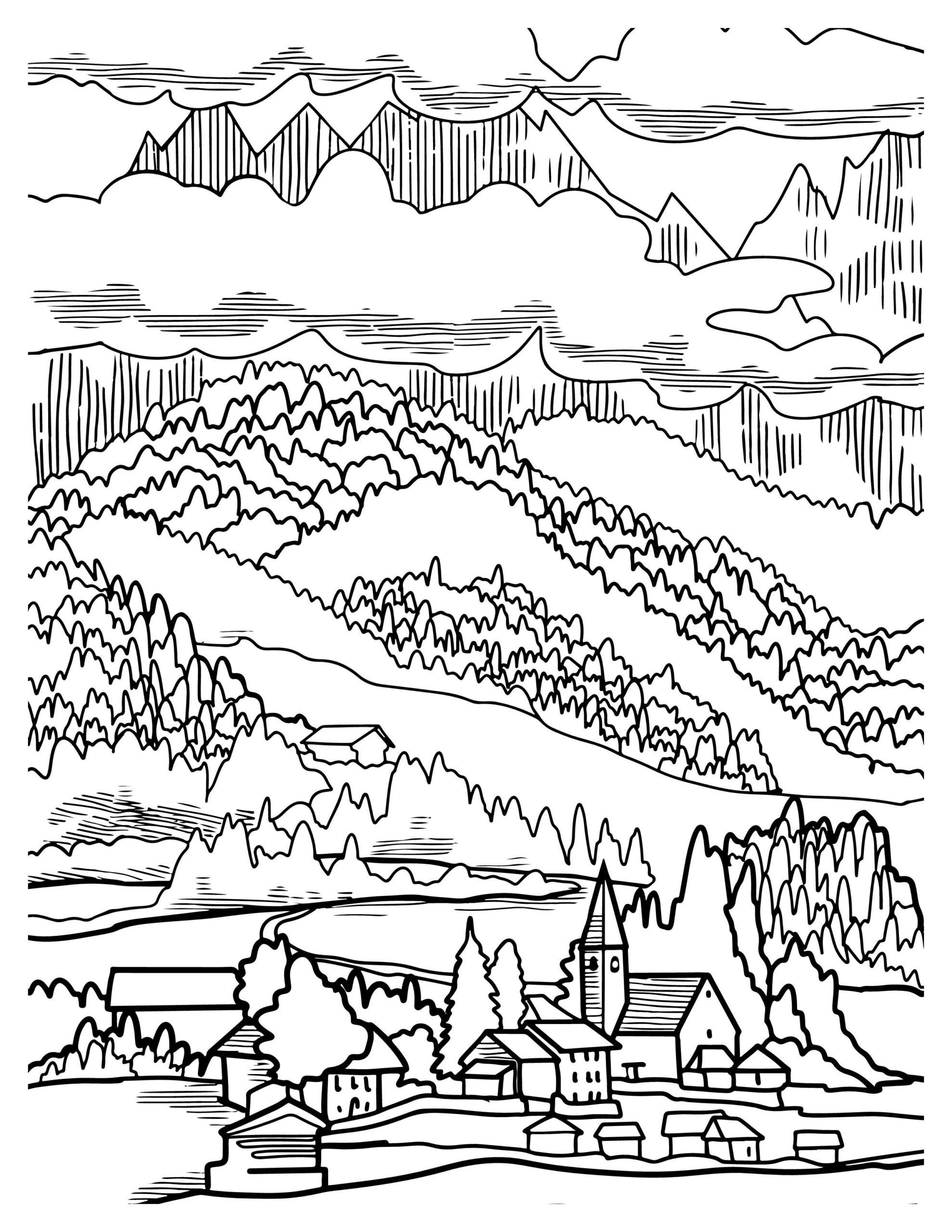 Countryside Coloring Pages: Rural Retreats For Relaxation
