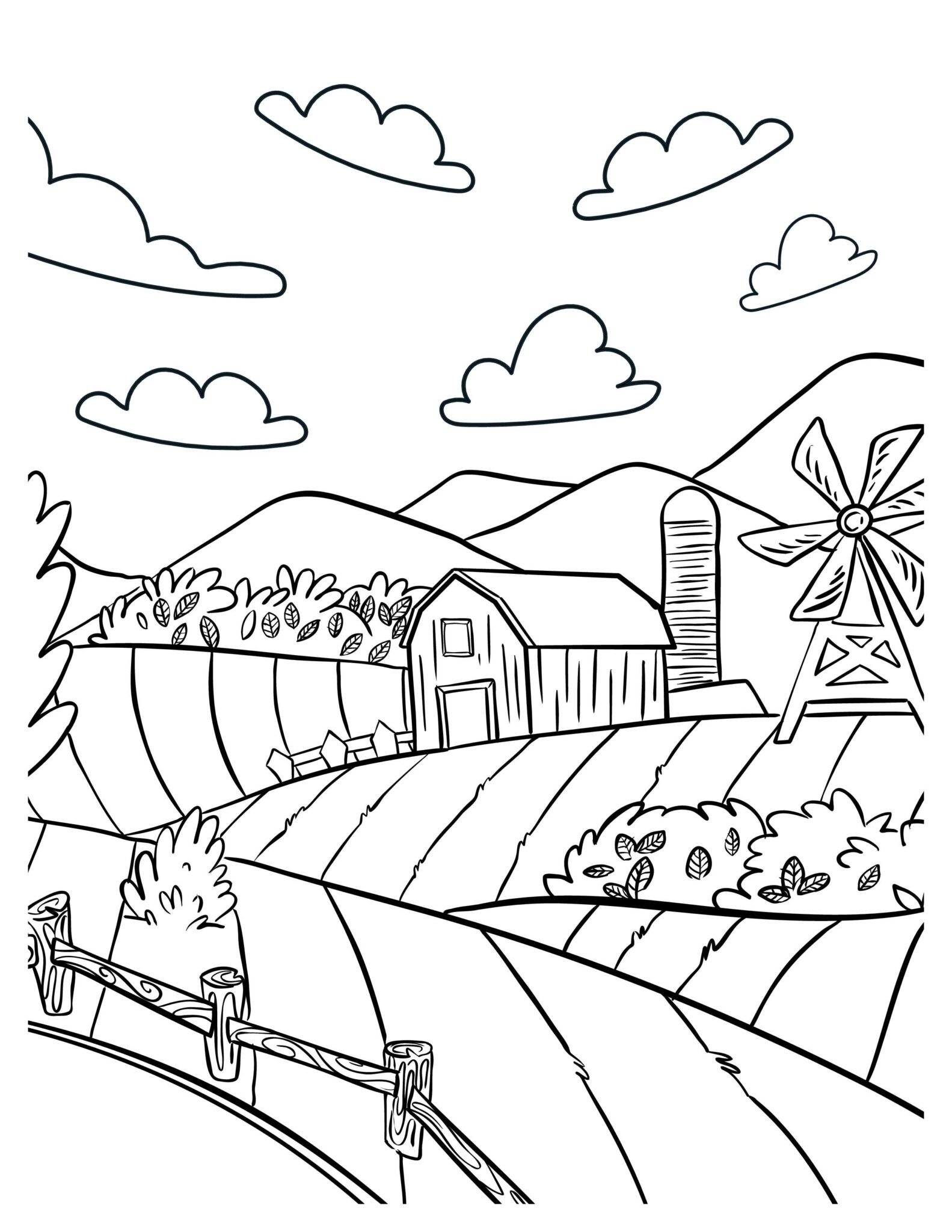 Countryside Coloring Pages: Rural Retreats For Relaxation