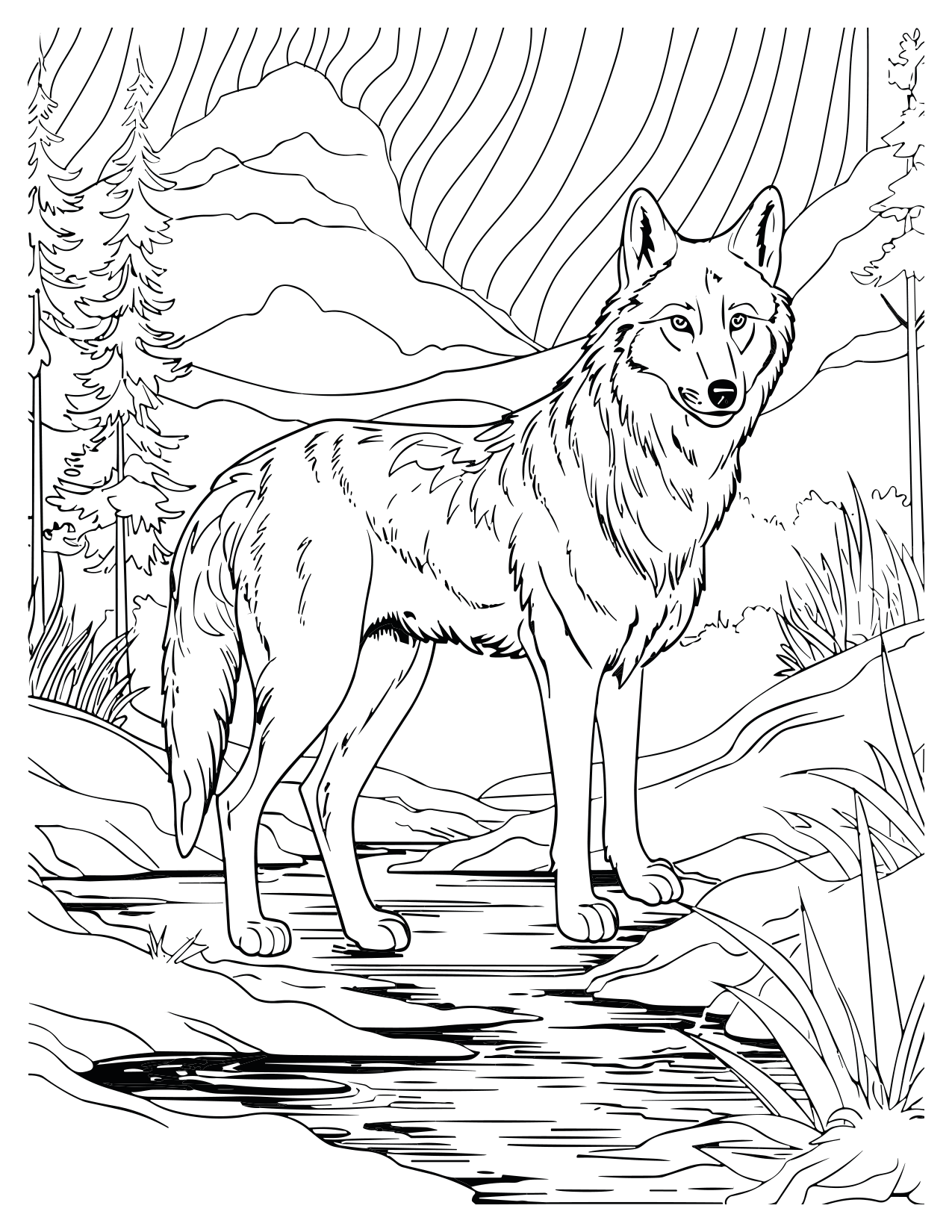 Mystical Wolves Coloring Pages: Enchanting Designs for Creativity