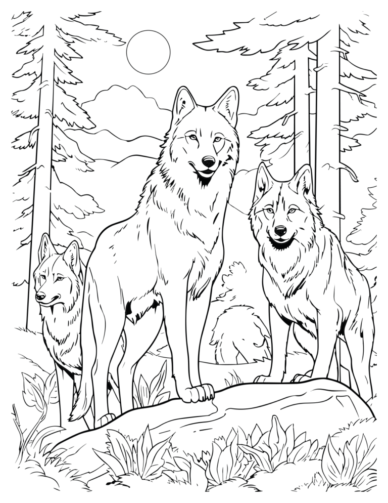 Mystical Wolves Coloring Pages: Enchanting Designs for Creativity