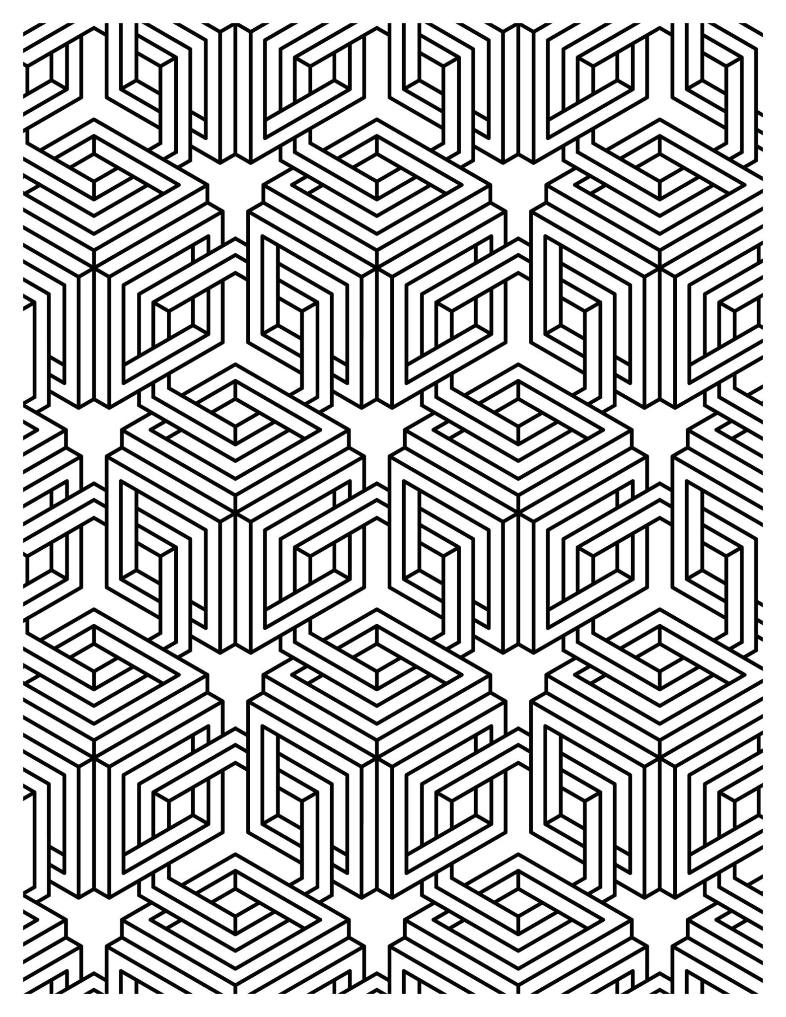 Geometric Symmetry Coloring Pages | Dive Into Patterns