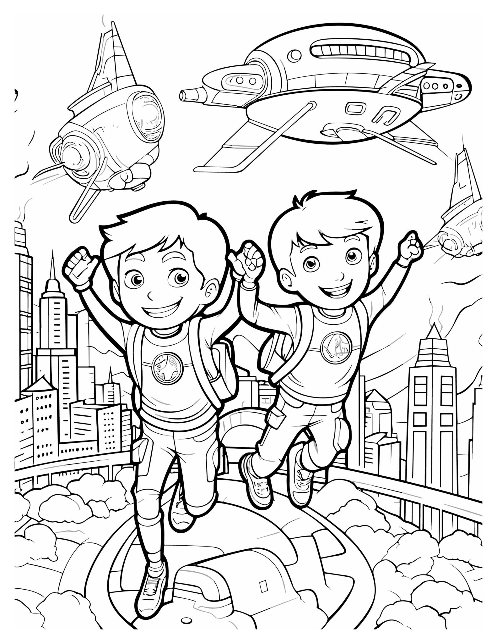 City Life Adventure Coloring Pages | Explore, Color, Create