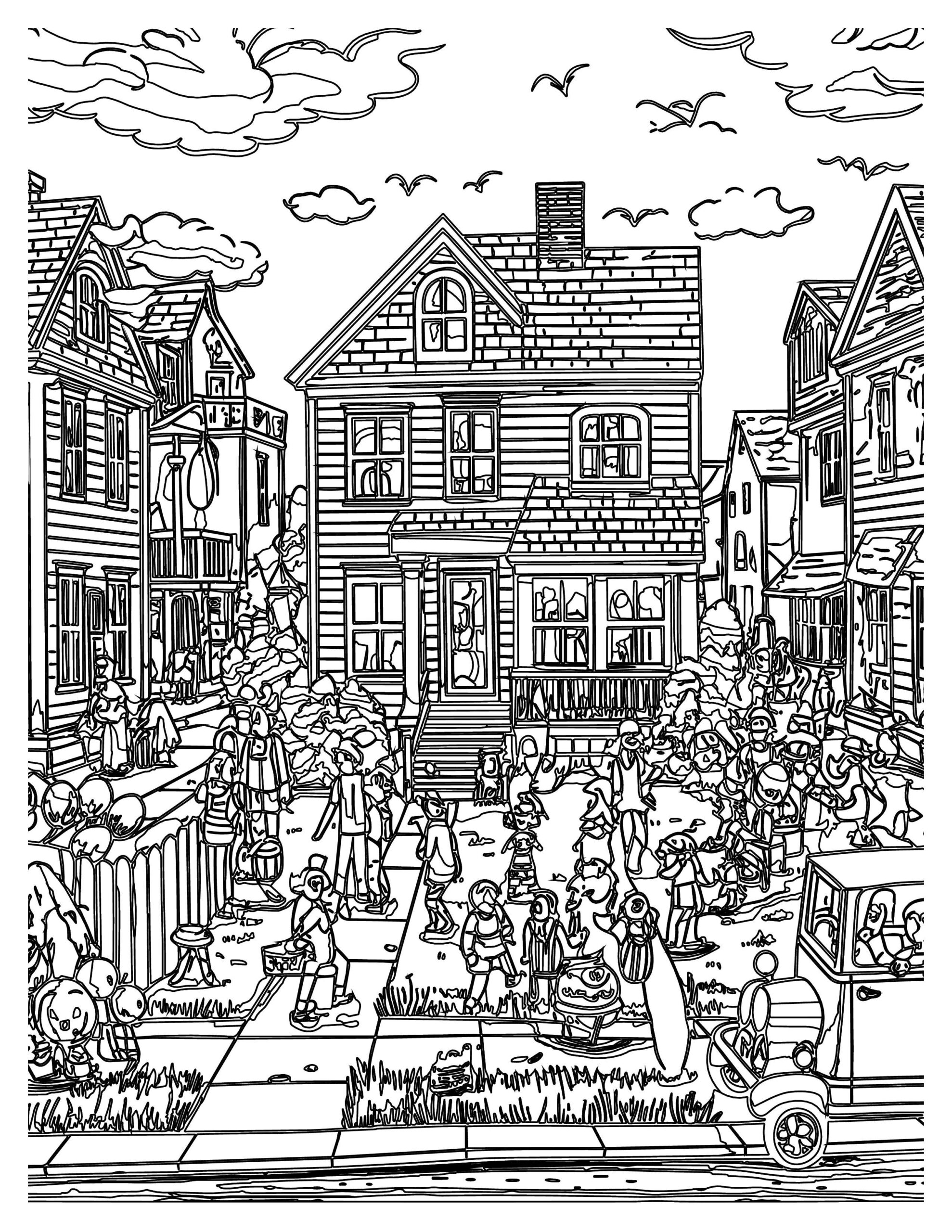 City Life Adventure Coloring Pages | Explore, Color, Create