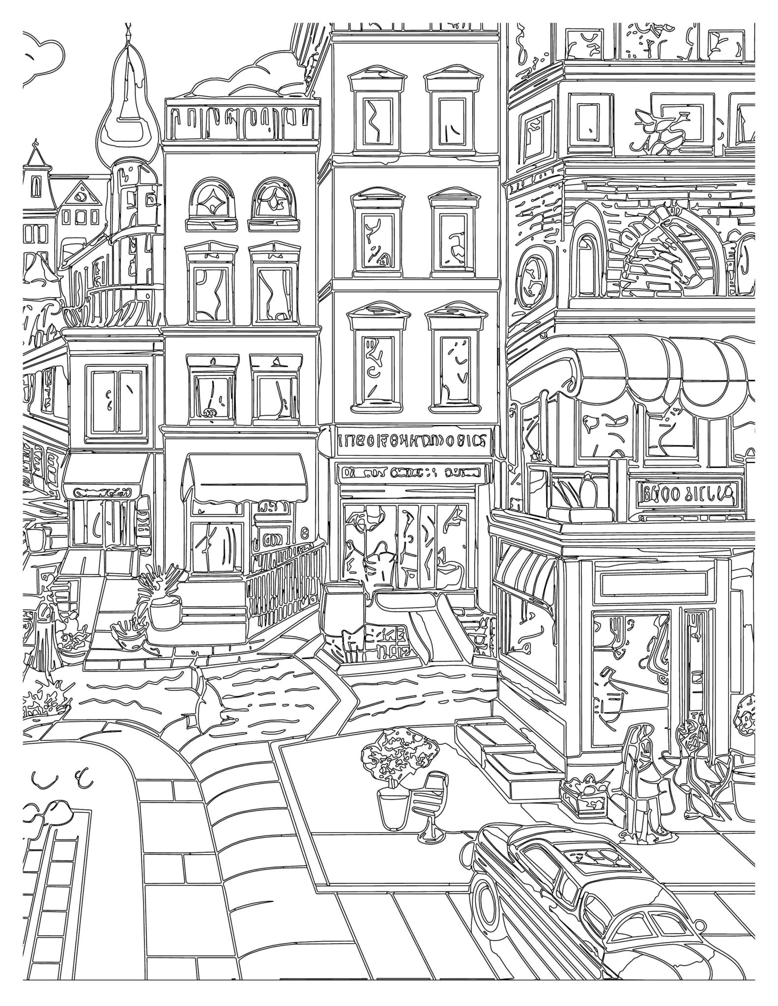 City Life Adventure Coloring Pages | Explore, Color, Create