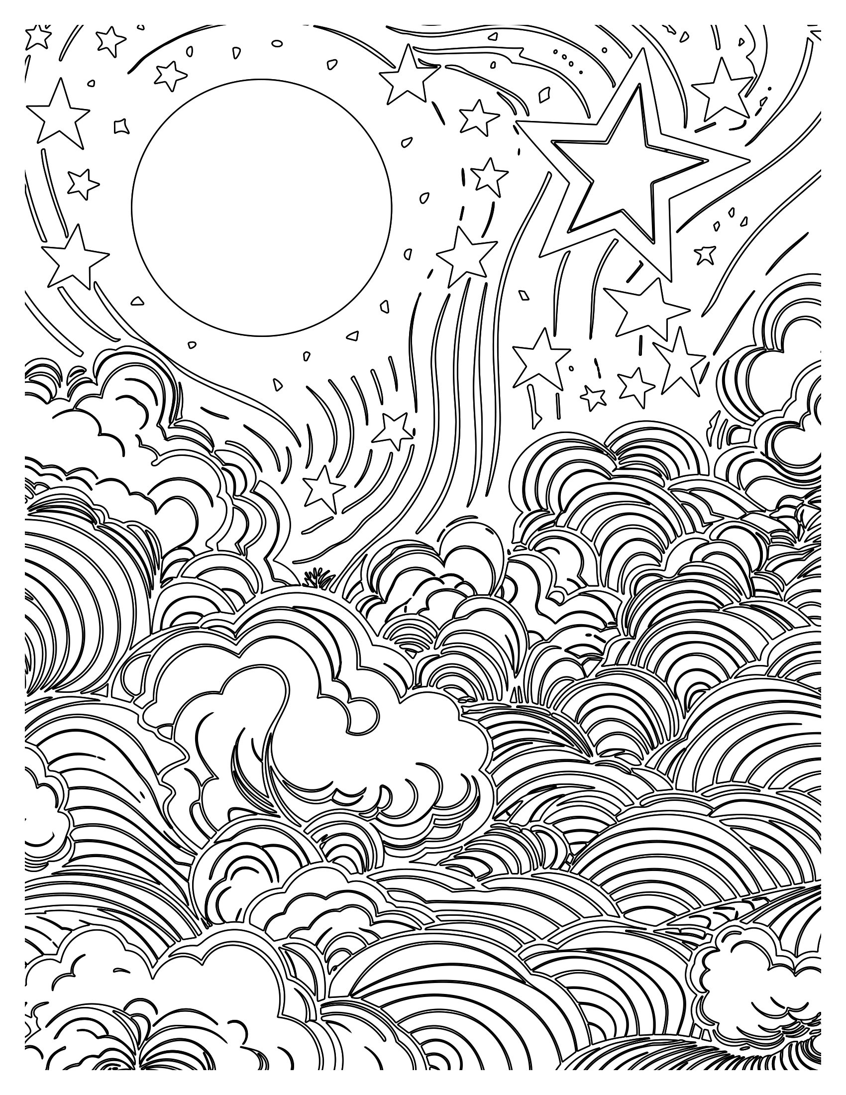 Starry Sky Coloring Pages: Create Your Own Celestial Masterpiece!