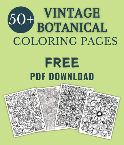 Vintage Botanical Coloring Pages
