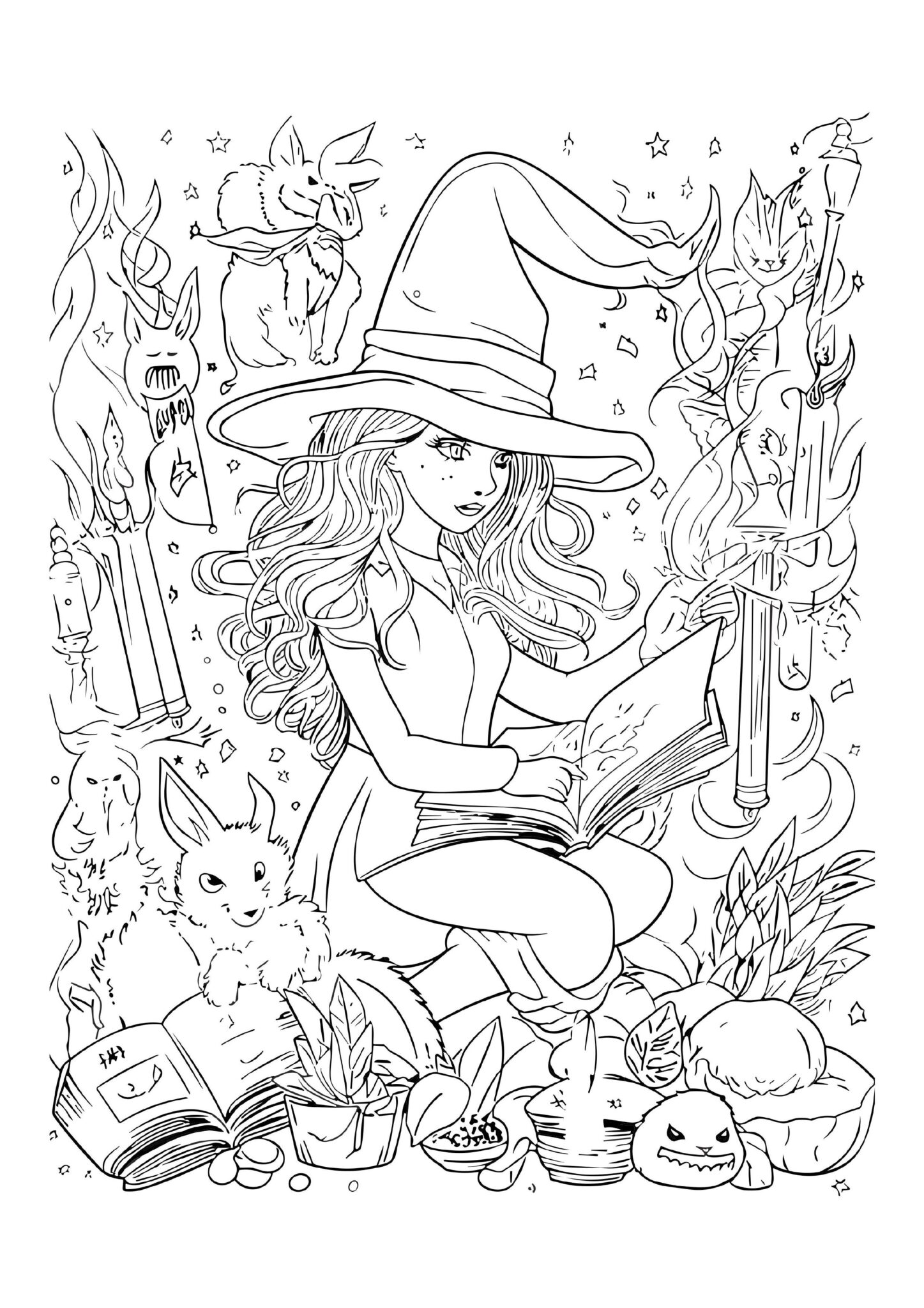 Enchanting Book of Spells Coloring Pages I Cast your Creativity