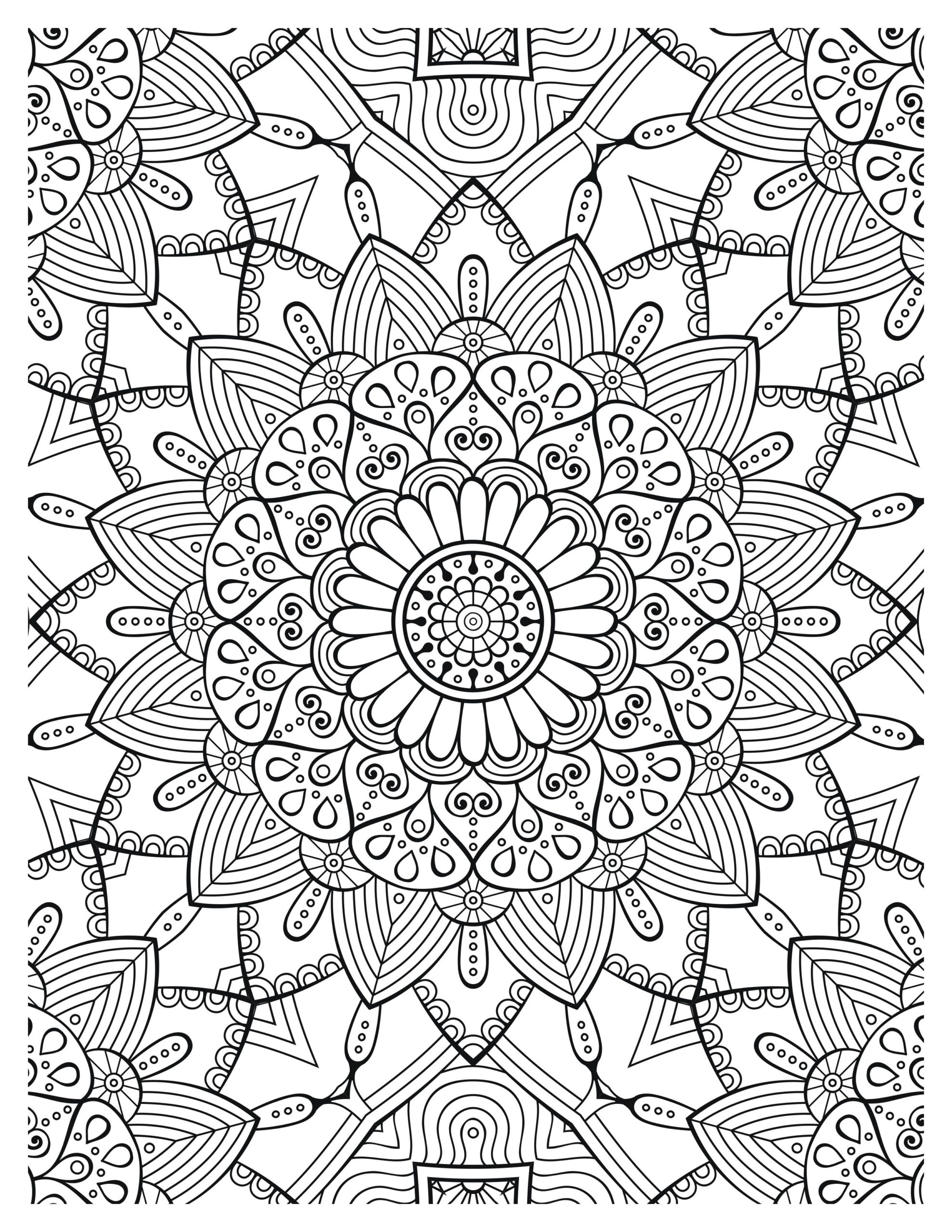 Mindful Mandala Garden Coloring Pages I Serene Escapes