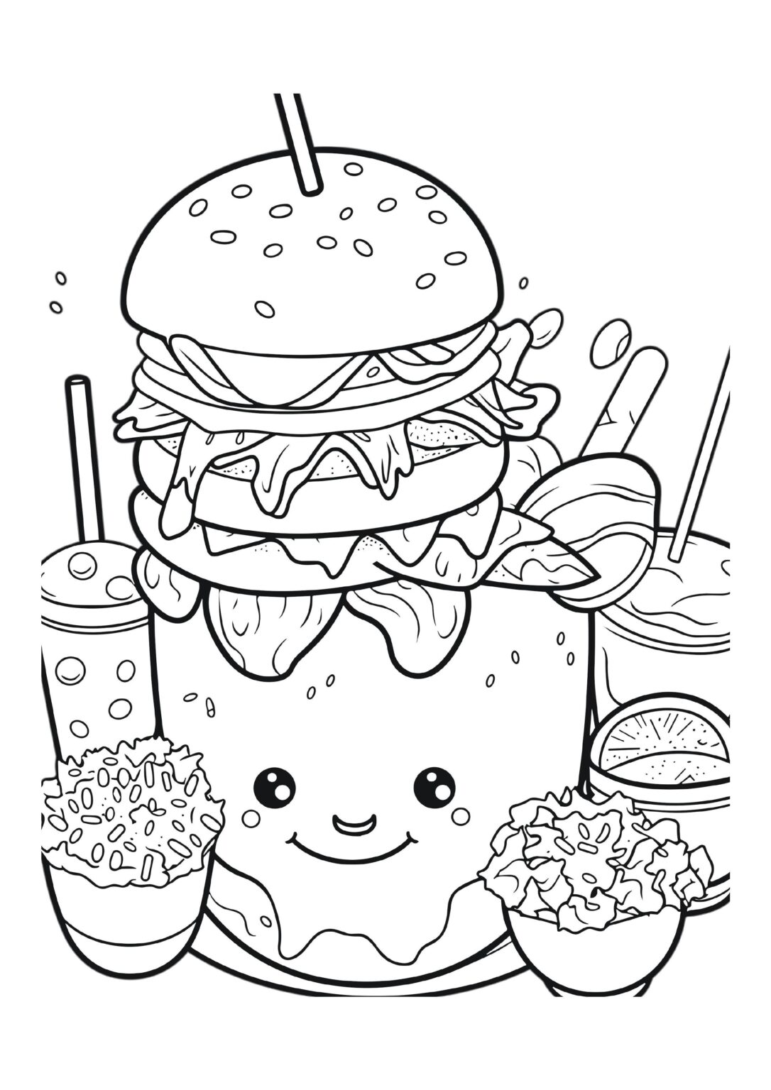 Fancy Food Delight Coloring Pages Collection I Gourmet Gallery