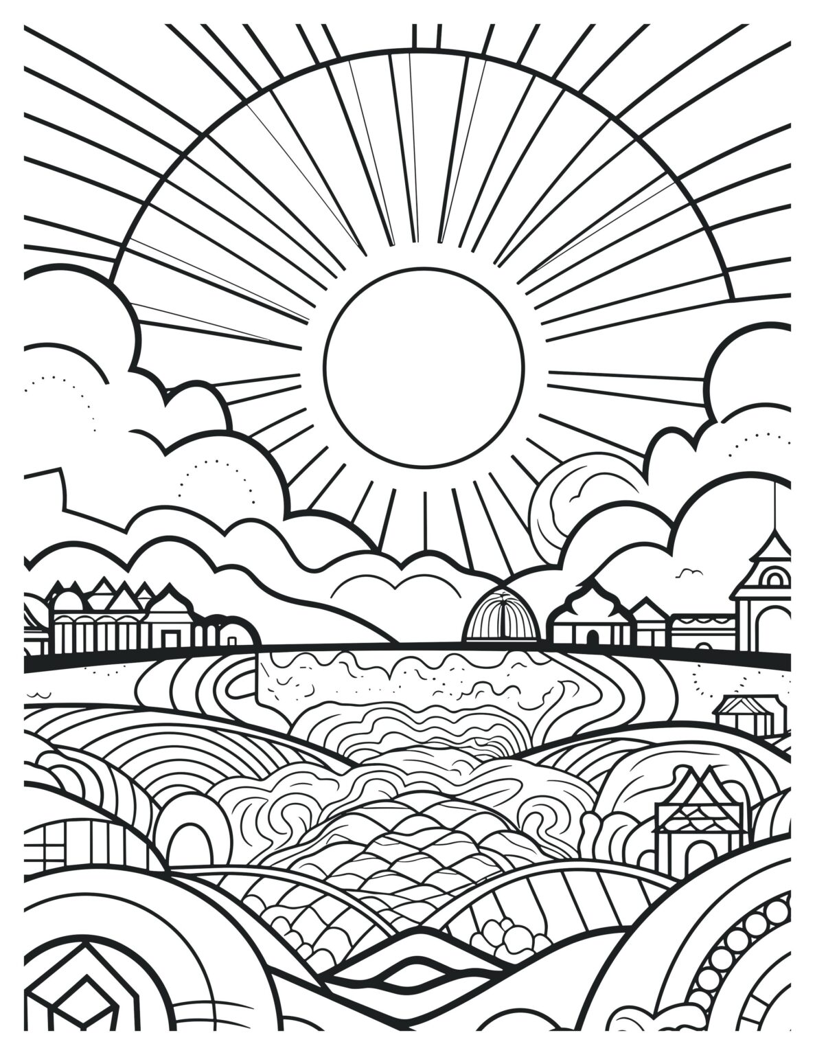 Coloring Page Of A Sunset Coloring Page Of A Sunset