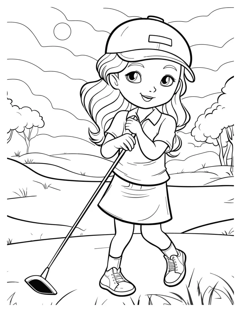 Golf Coloring Pages Amp Books Golf Coloring Page 0009 Q3 Golf 