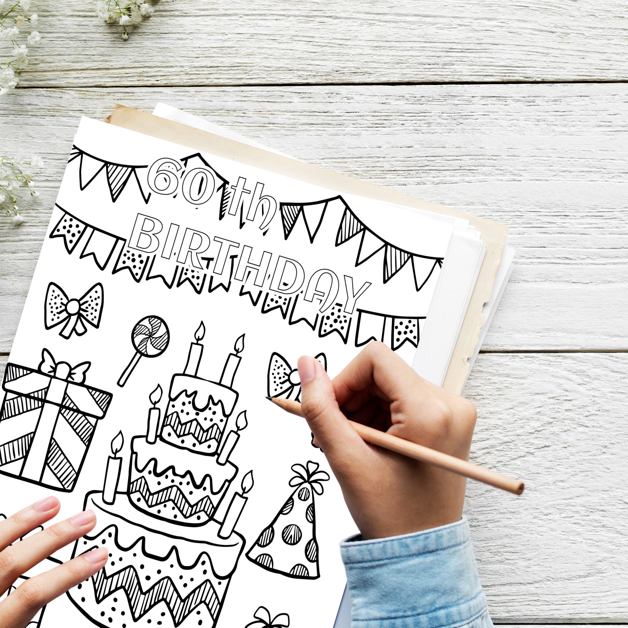 Diamond 60th Birthday Coloring Pages for Celebration